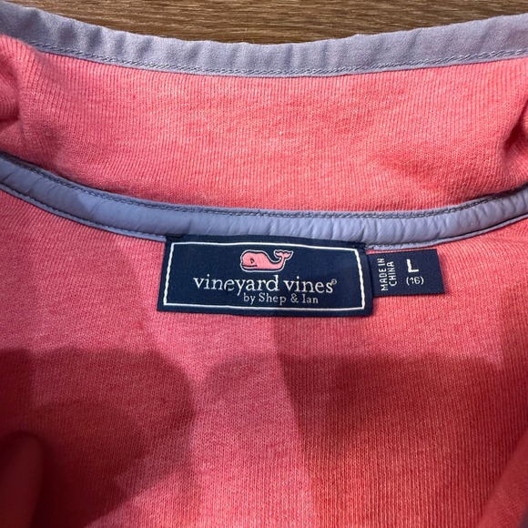 Vieyard Vines Quilted Kids Quilted Shep Shirt, Salmon Gray Pullover L 16 Classic - Picture 10 of 14